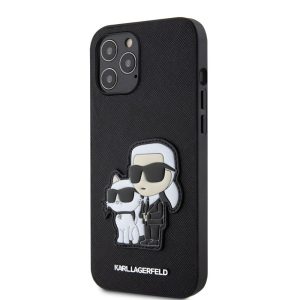 Karl-Lagerfeld-Θήκη-PU-Saffiano-Karl-and Choupette-NFT-iPhone-12-Pro-Max-Black
